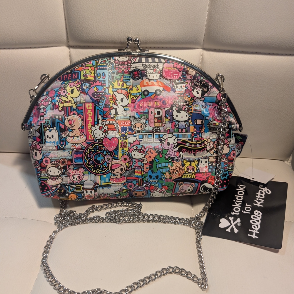 Tokidoki x Hello Kitty Multicolor Graphic Clutch  Crossbody Bag NEW